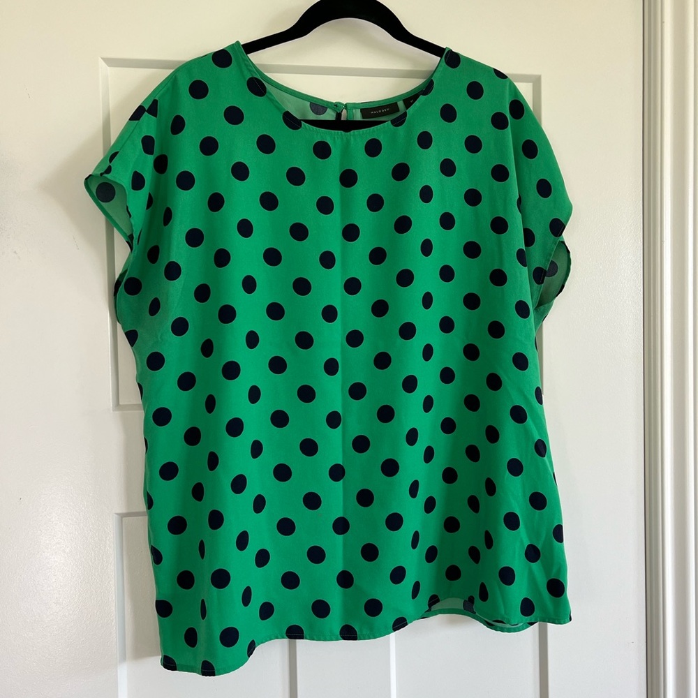 Halogen navy and green XL shell blouse.